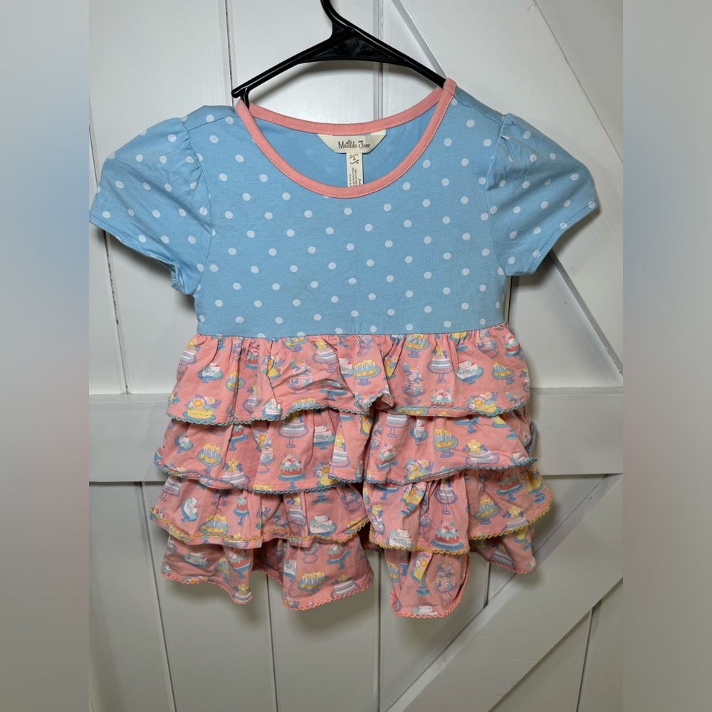MATILDA JANE DREAM CHASERS PIECE OF CAKE DRESS POLKA DOT &‎ RUFFLES SIZE 4